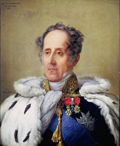 Portrait of Francois Rene Vicomte de Chateaubriand by Pierre Louis Delaval